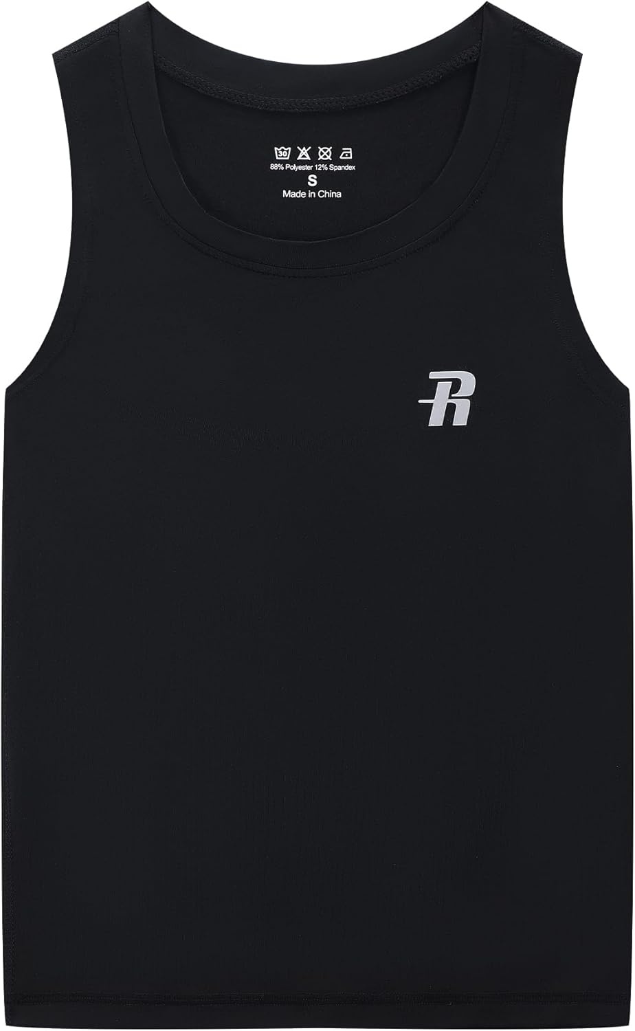image:imageRunhit Boys Compression Tank Top Youth Athletic Quick Dry Base Layer ShirtBlack