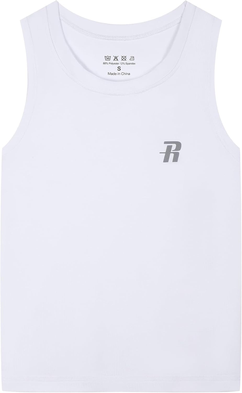 image:imageRunhit Boys Compression Tank Top Youth Athletic Quick Dry Base Layer ShirtWhite