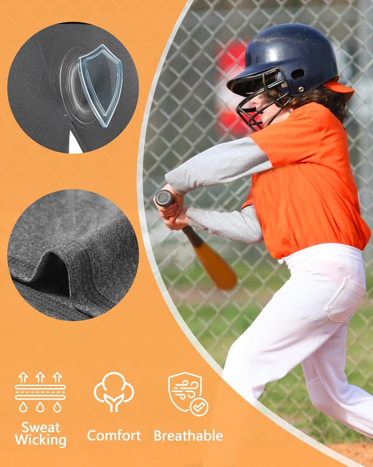 image:imageRunhit Boys Cup Underwear for Baseball Football Youth Compression Shorts with Soft Protective Athletic Cup Boxer BriefBlackdark Gray