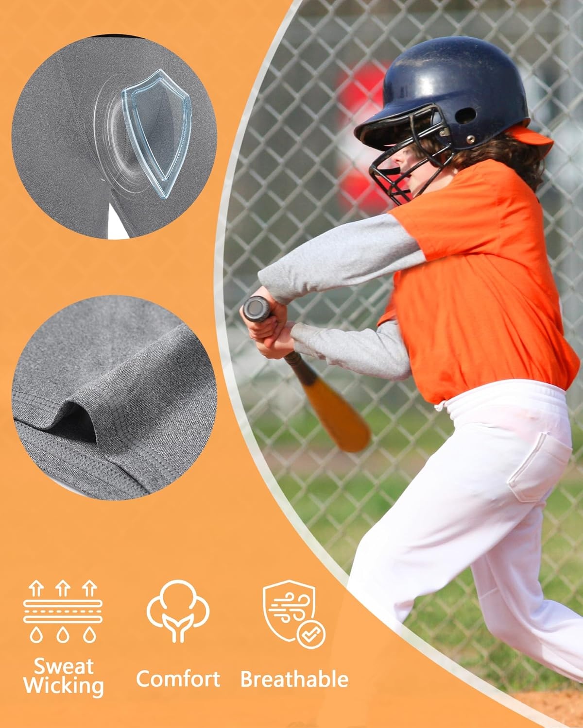 image:imageRunhit Boys Cup Underwear for Baseball Football Youth Compression Shorts with Soft Protective Athletic Cup Boxer BriefBlackmedium Gray