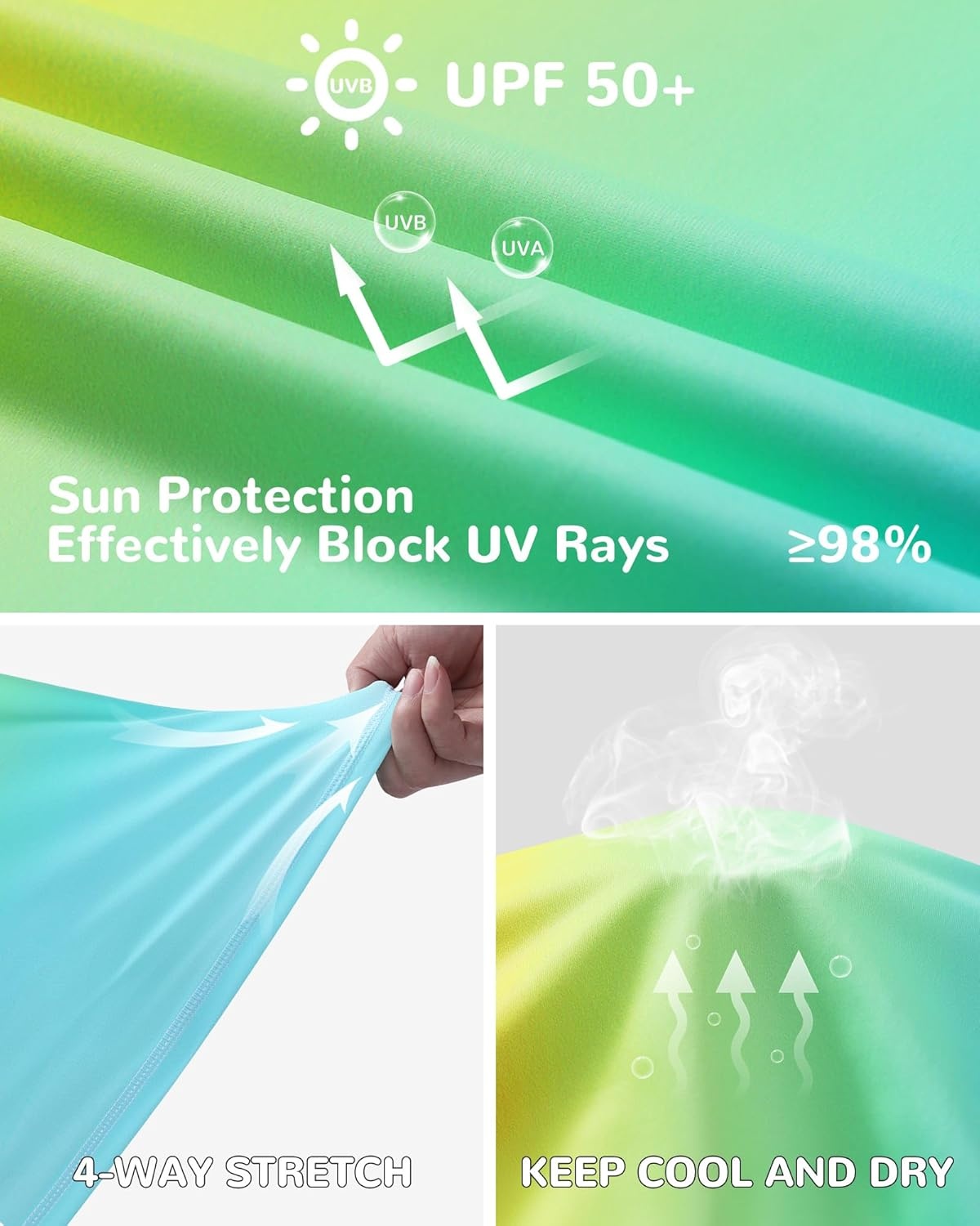 image:imageRunhit Boys Gradient Rash Guard Swim Shirt Long Sleeve Kids UPF 50 Sun Protection UV Water Shirts SPF Quick Dry RashguardOrangebluegreen