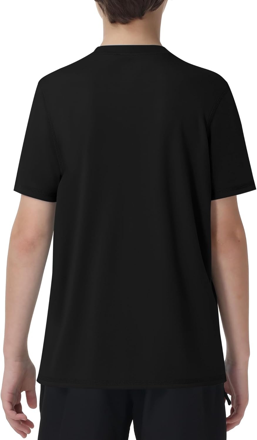 image:imageRunhit Boys Rash Guard Short Sleeve Swim Shirt Kids UPF 50 Quick Dry Rashguard Sun Protection Water TShirt 2T to YouthBlack