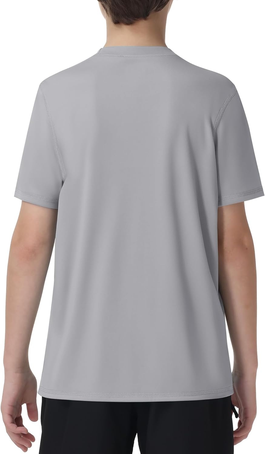 image:imageRunhit Boys Rash Guard Short Sleeve Swim Shirt Kids UPF 50 Quick Dry Rashguard Sun Protection Water TShirt 2T to YouthGray