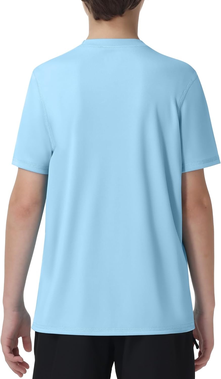 image:imageRunhit Boys Rash Guard Short Sleeve Swim Shirt Kids UPF 50 Quick Dry Rashguard Sun Protection Water TShirt 2T to YouthLight Blue