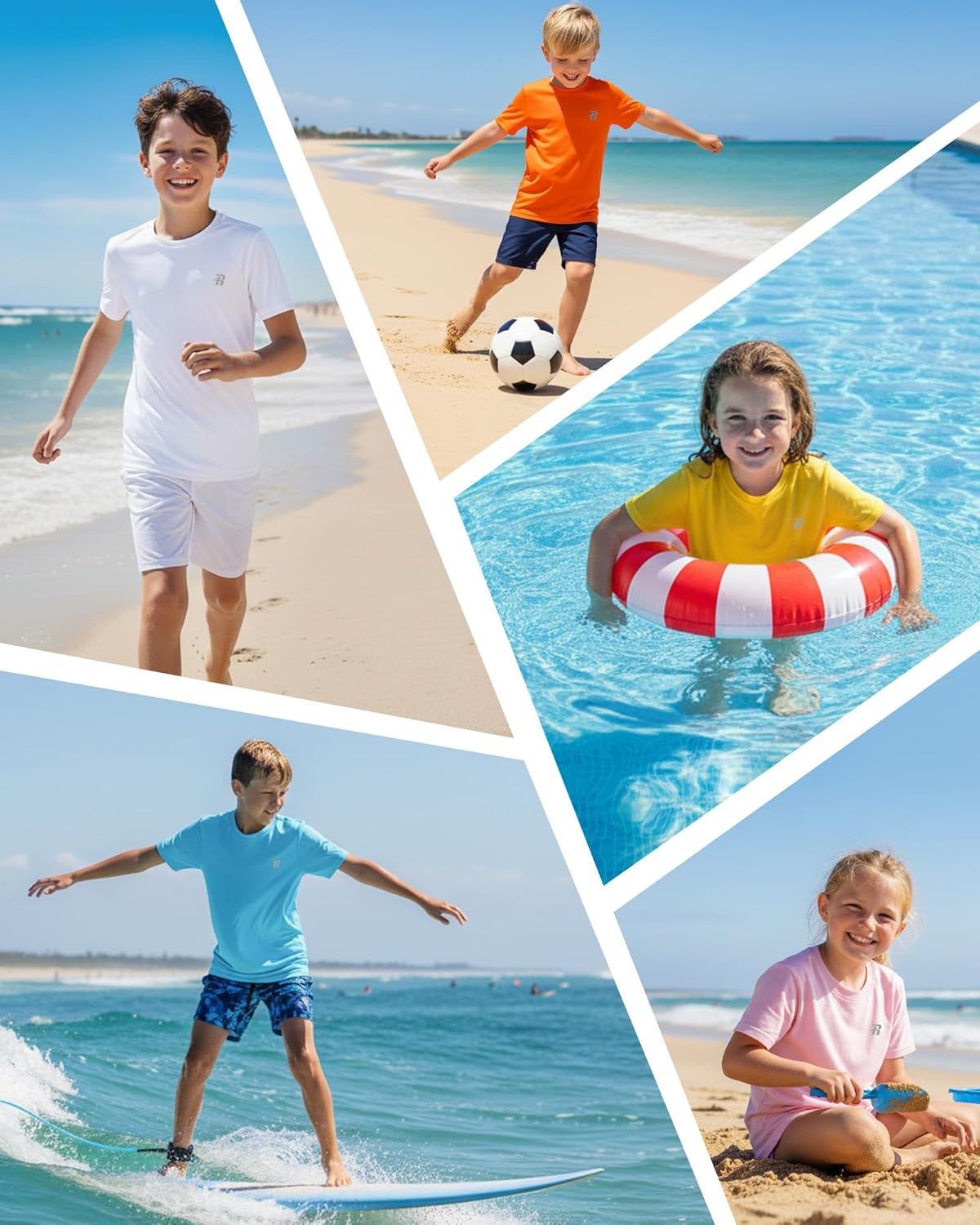 image:imageRunhit Boys Rash Guard Short Sleeve Swim Shirt Kids UPF 50 Quick Dry Rashguard Sun Protection Water TShirt 2T to YouthLime Green