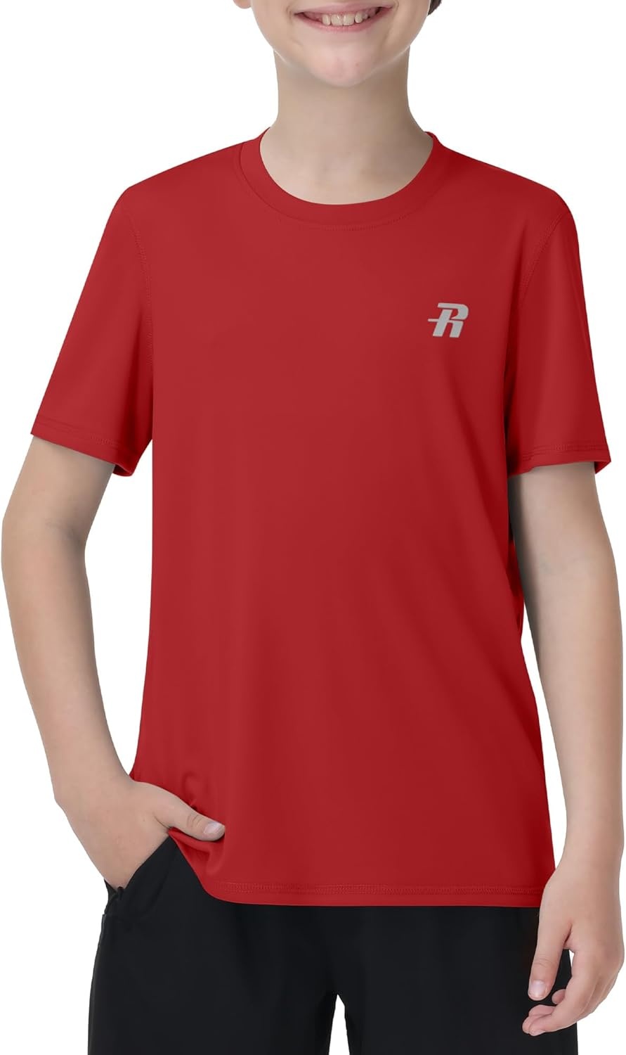 image:imageRunhit Boys Rash Guard Short Sleeve Swim Shirt Kids UPF 50 Quick Dry Rashguard Sun Protection Water TShirt 2T to YouthRed