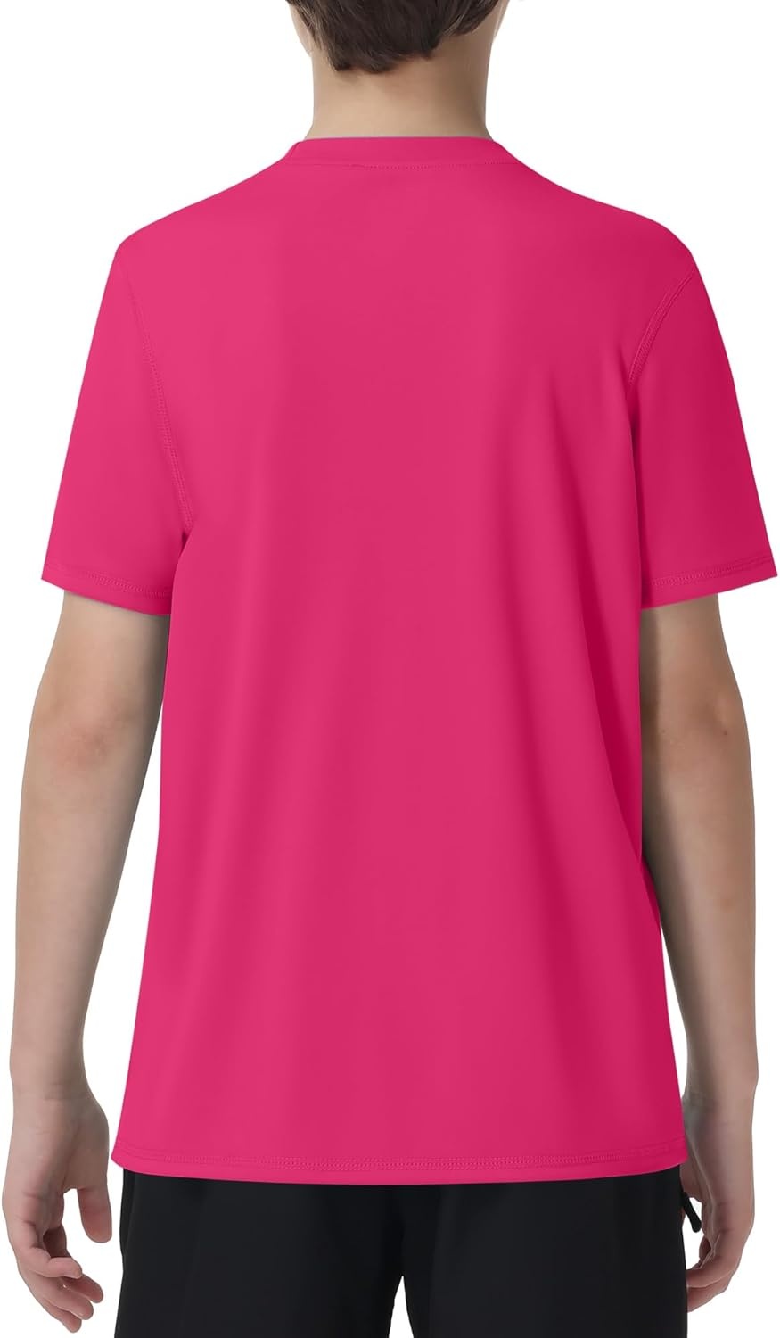 image:imageRunhit Boys Rash Guard Short Sleeve Swim Shirt Kids UPF 50 Quick Dry Rashguard Sun Protection Water TShirt 2T to YouthRose Red