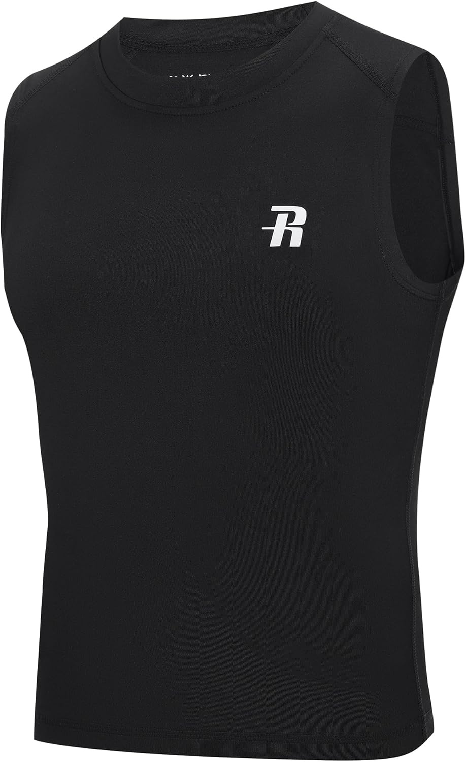 image:imageRunhit Boys Sleeveless Compression Shirt Kids Athletic Tank Tops Youth Quick Dry Undershirt for Football BasketballBlack