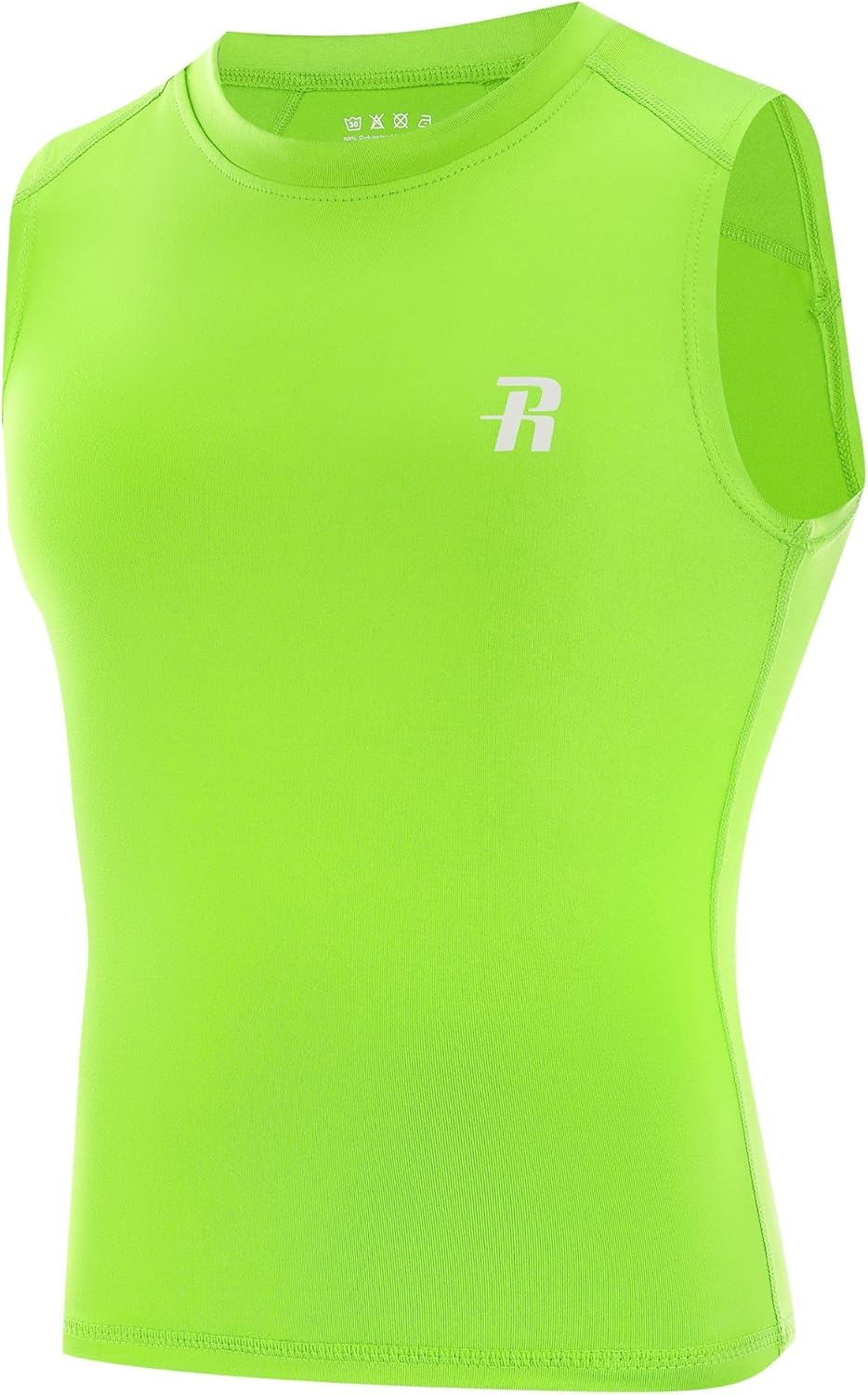 image:imageRunhit Boys Sleeveless Compression Shirt Kids Athletic Tank Tops Youth Quick Dry Undershirt for Football BasketballFluorescent Yellow
