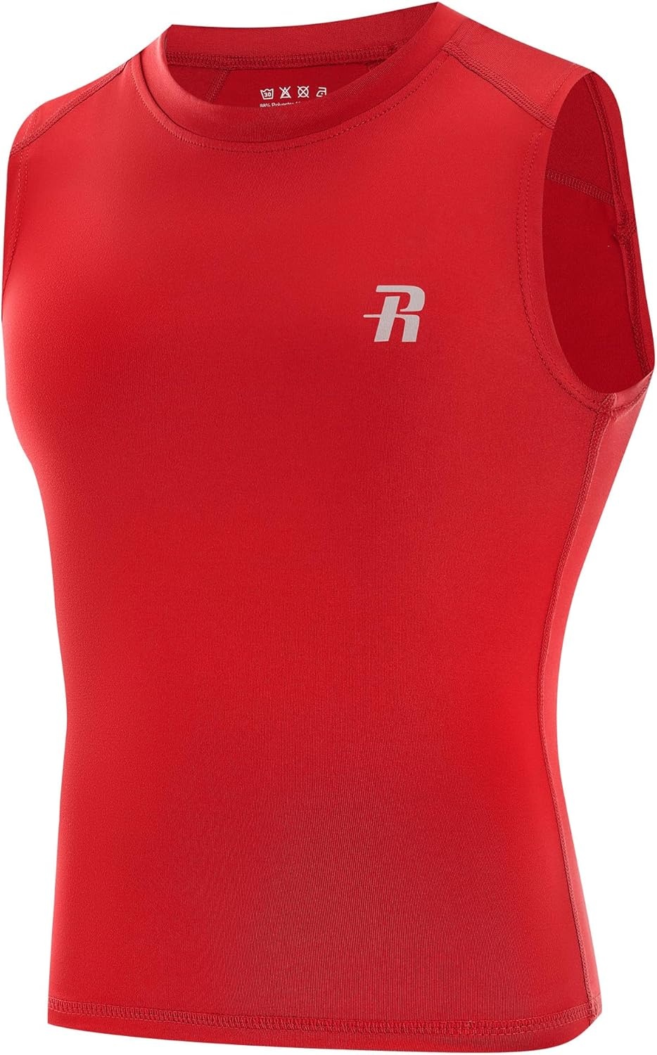 image:imageRunhit Boys Sleeveless Compression Shirt Kids Athletic Tank Tops Youth Quick Dry Undershirt for Football BasketballTomato Red