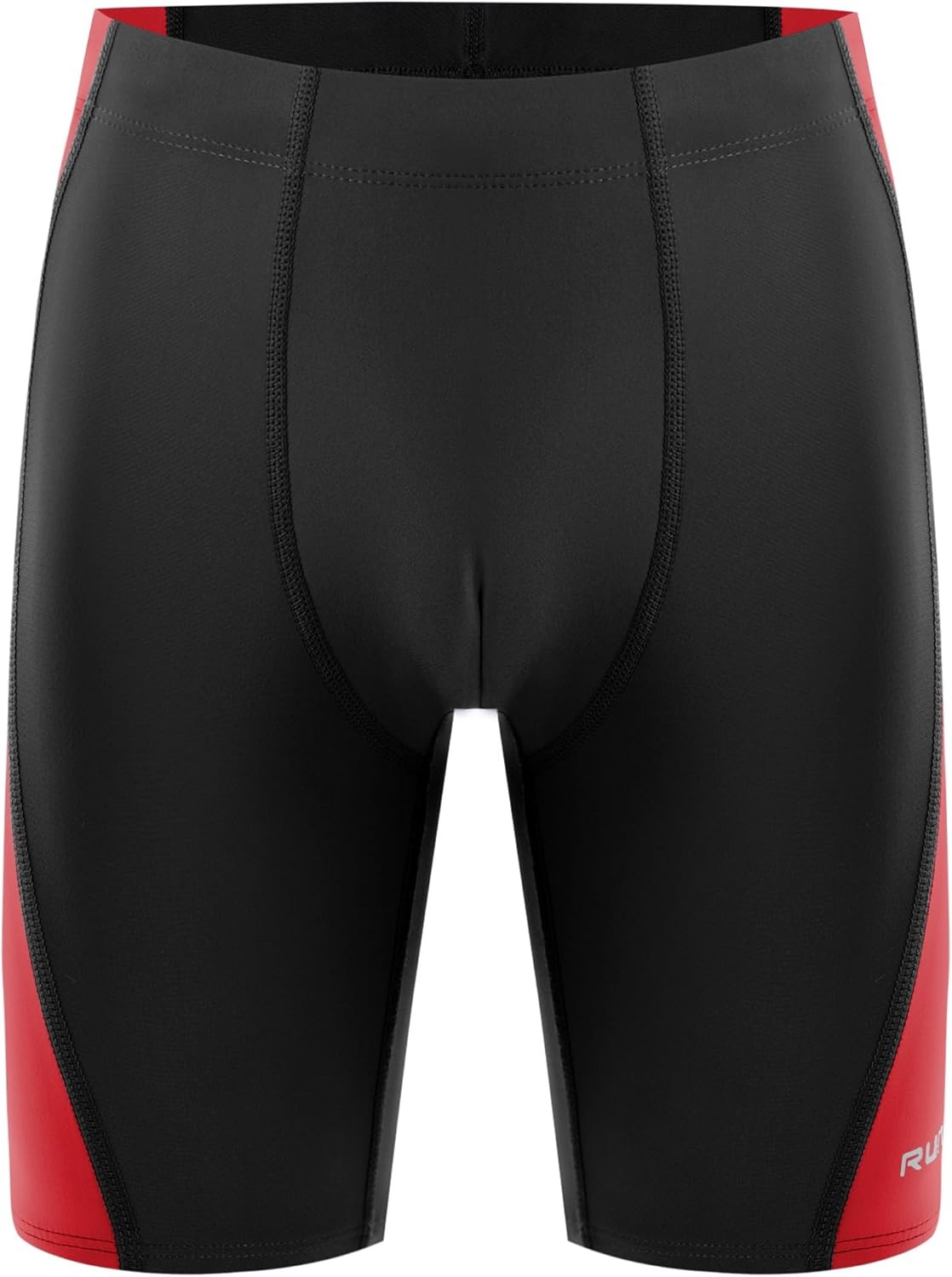 image:imageRunhit Boys Swim Jammers Youth Competitive Swimsuit UPF 50 Quick Dry Athletic Compression Swimming ShortsBlack and Red