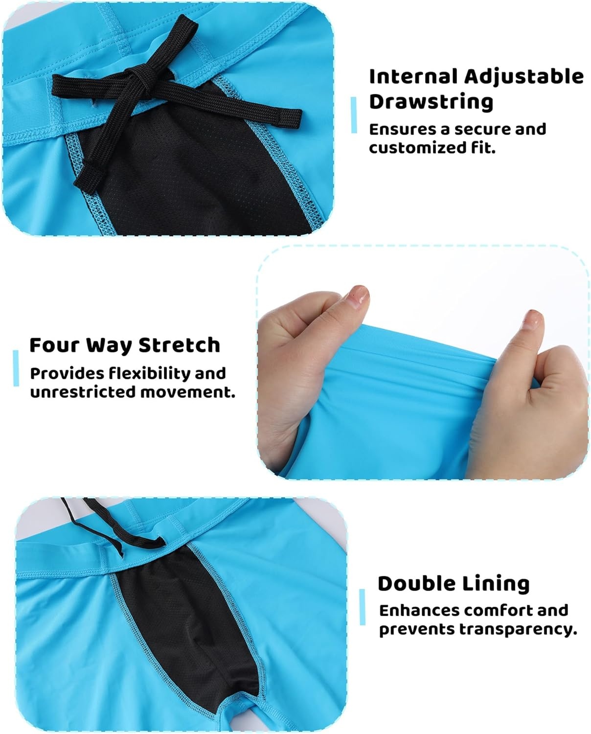 image:imageRunhit Boys Swim Jammers Youth Competitive Swimsuit UPF 50 Quick Dry Athletic Compression Swimming ShortsBlue