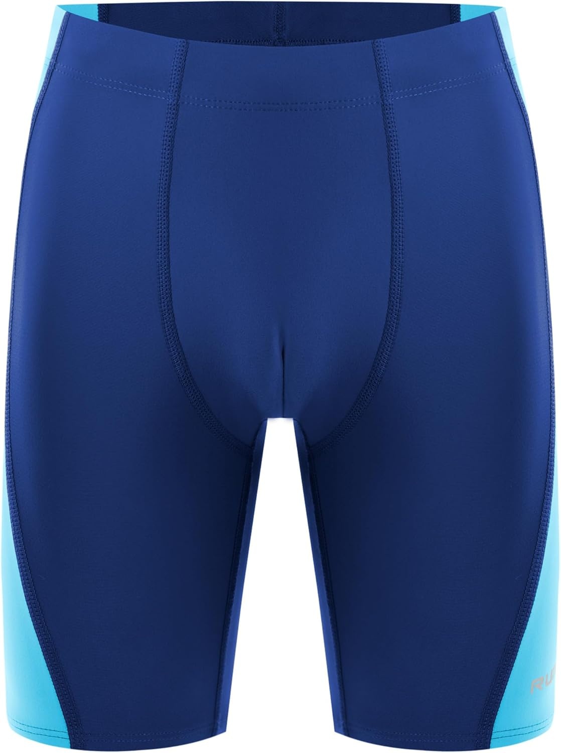 image:imageRunhit Boys Swim Jammers Youth Competitive Swimsuit UPF 50 Quick Dry Athletic Compression Swimming ShortsNavy and Blue