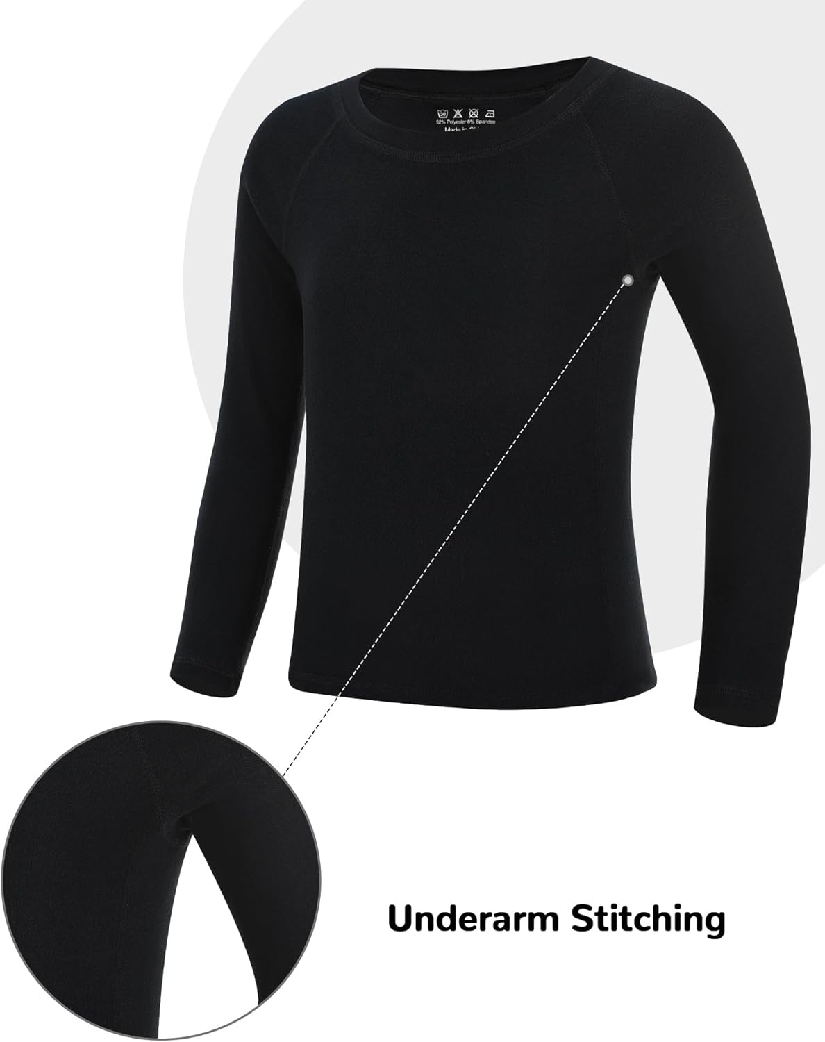 image:imageRunhit Boys Thermal Underwear Set Youth Kids Long Johns Boy Base Layer Soft Thermal Pants Fleece Lined Long Sleeve ShirtBlack
