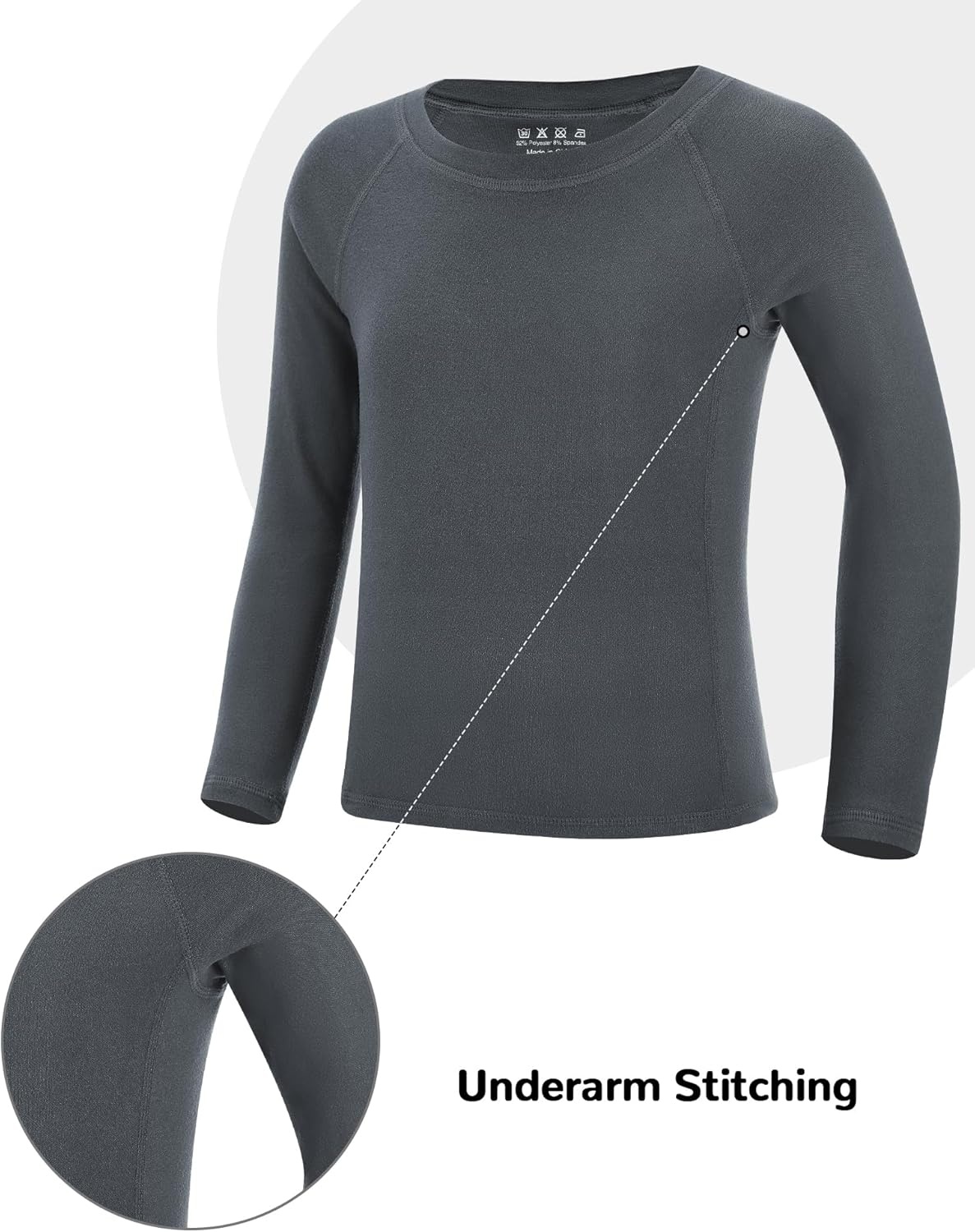 image:imageRunhit Boys Thermal Underwear Set Youth Kids Long Johns Boy Base Layer Soft Thermal Pants Fleece Lined Long Sleeve ShirtGrey
