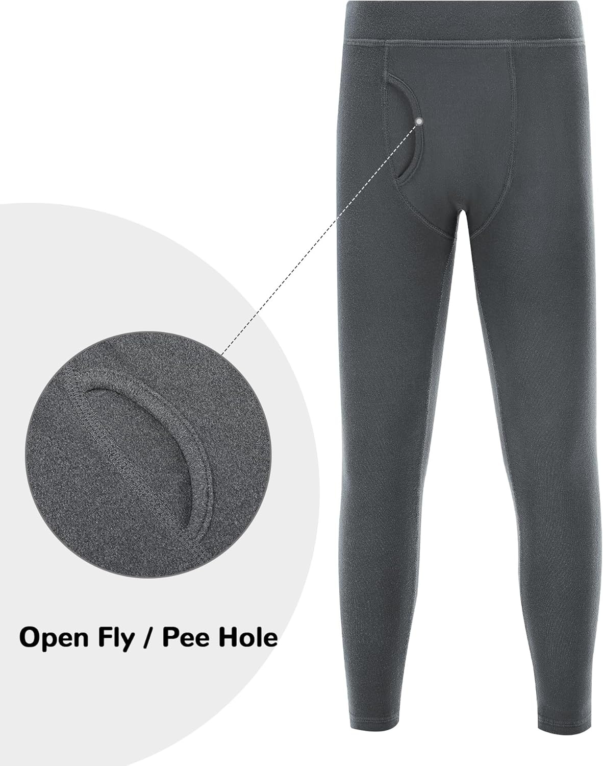 image:imageRunhit Boys Thermal Underwear Set Youth Kids Long Johns Boy Base Layer Soft Thermal Pants Fleece Lined Long Sleeve ShirtGrey