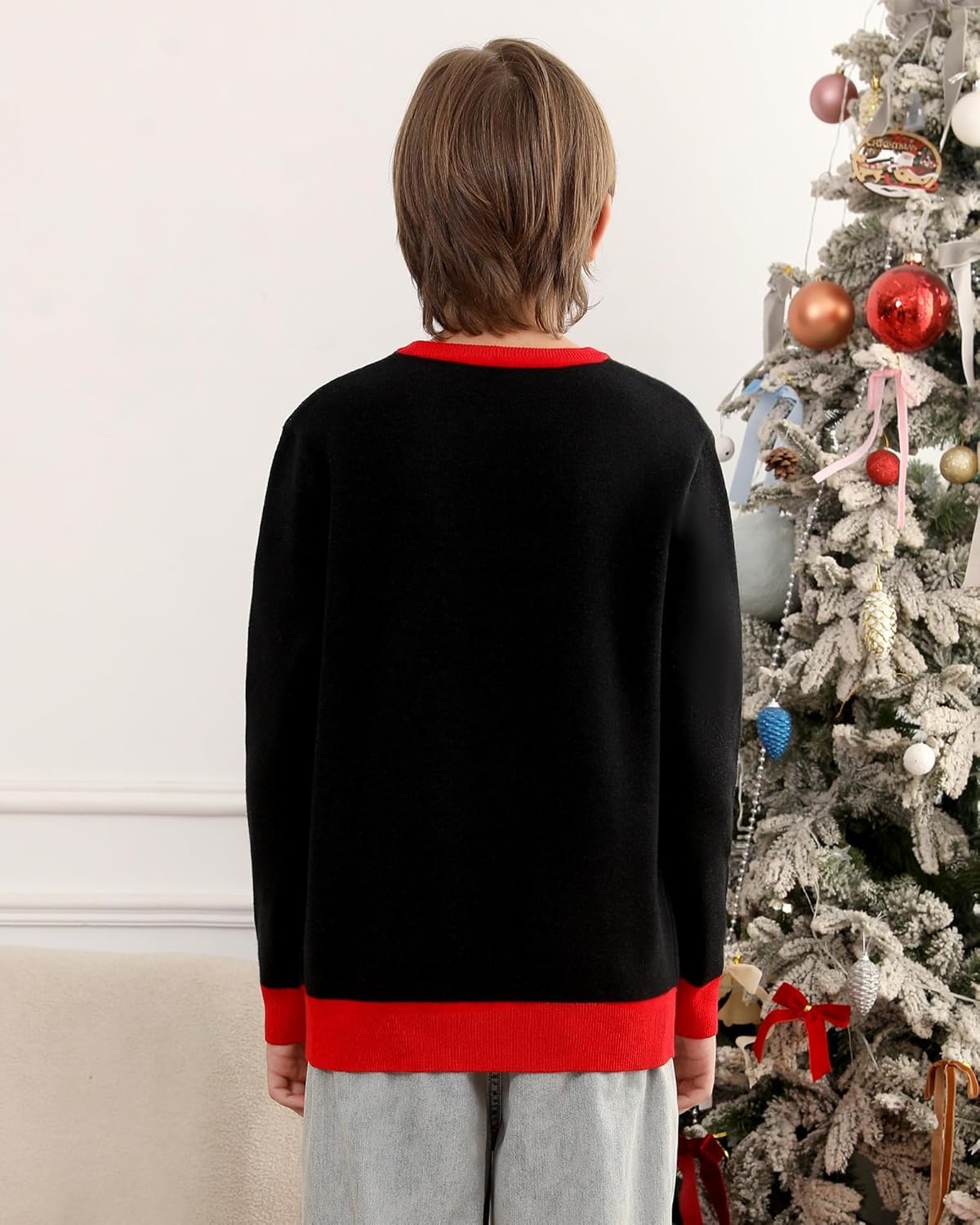 image:imageRunhit Boys Ugly Christmas Sweater Kids Funny Crew Neck Knitted Christmas Pullover for Xmas HolidayAnimal Collection