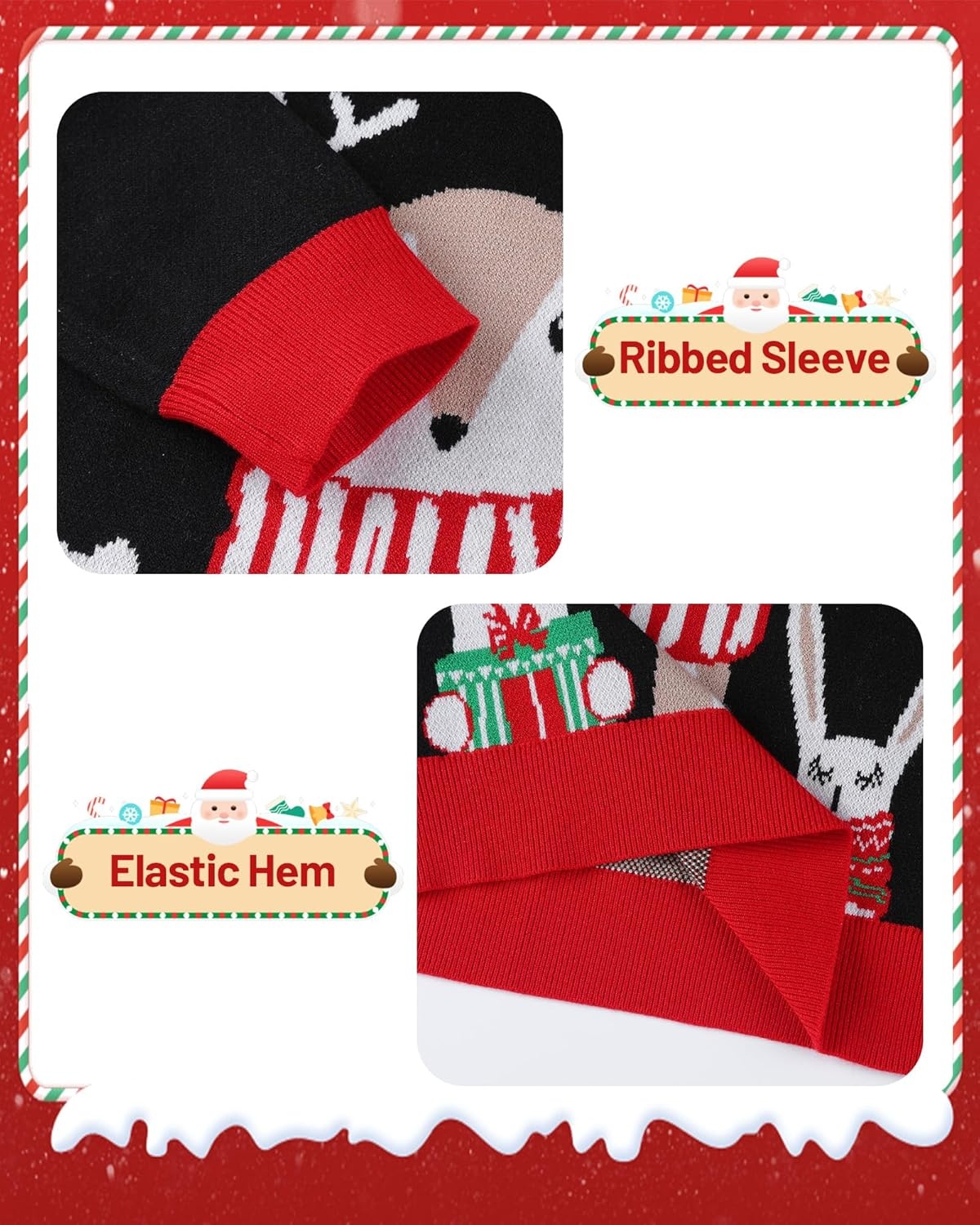 image:imageRunhit Boys Ugly Christmas Sweater Kids Funny Crew Neck Knitted Christmas Pullover for Xmas HolidayAnimal Collection
