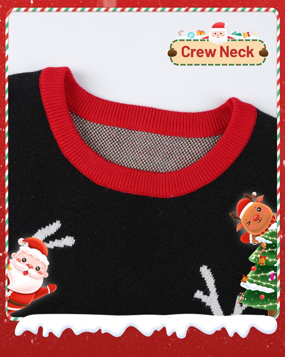 image:imageRunhit Boys Ugly Christmas Sweater Kids Funny Crew Neck Knitted Christmas Pullover for Xmas HolidayAnimal Collection