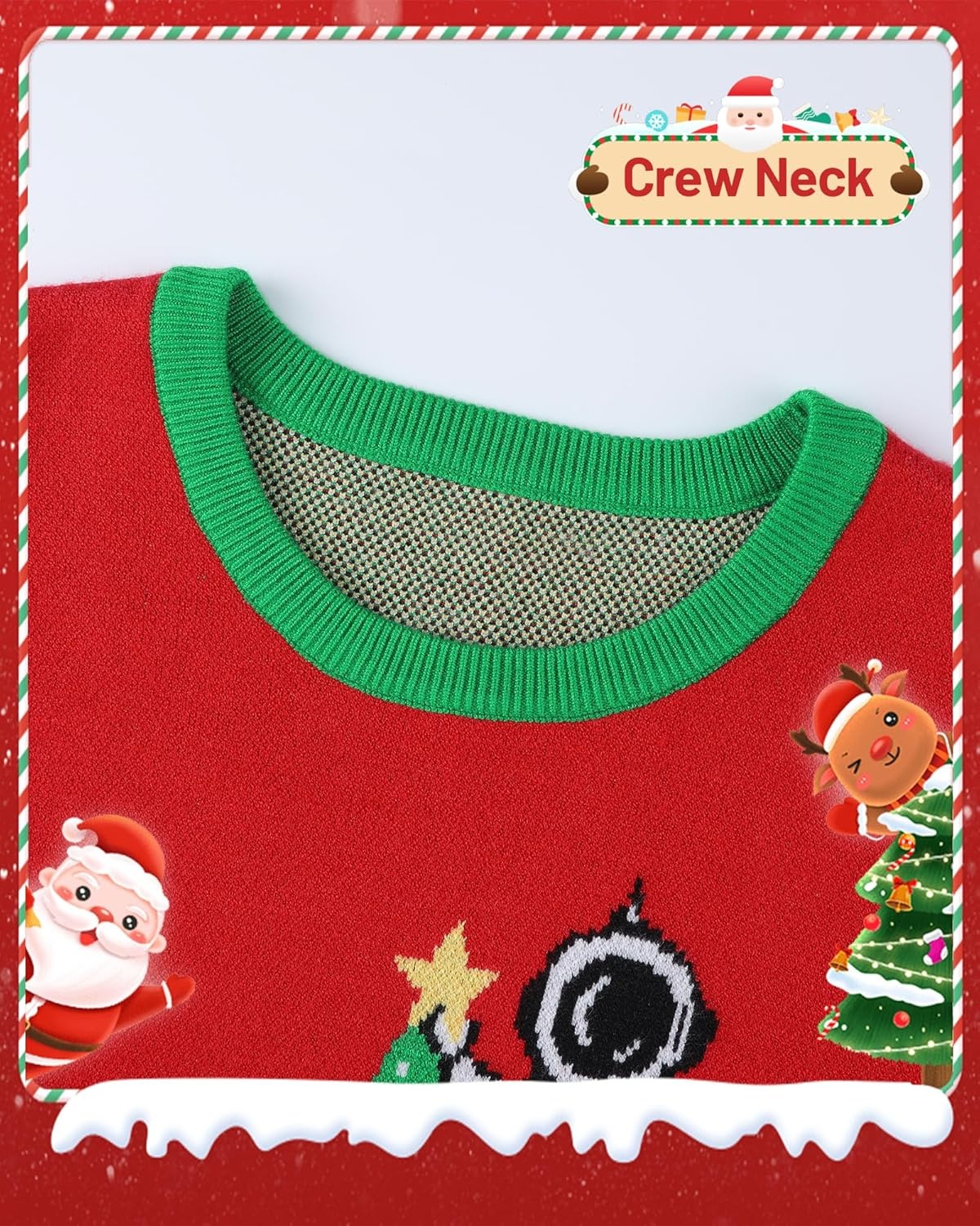image:imageRunhit Boys Ugly Christmas Sweater Kids Funny Crew Neck Knitted Christmas Pullover for Xmas HolidayChristmas Starry