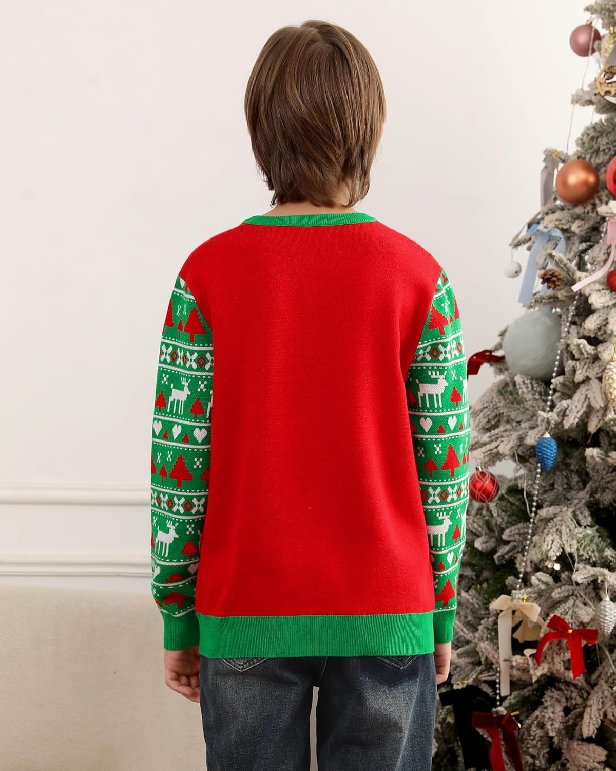 image:imageRunhit Boys Ugly Christmas Sweater Kids Funny Crew Neck Knitted Christmas Pullover for Xmas HolidayChristmas Starry