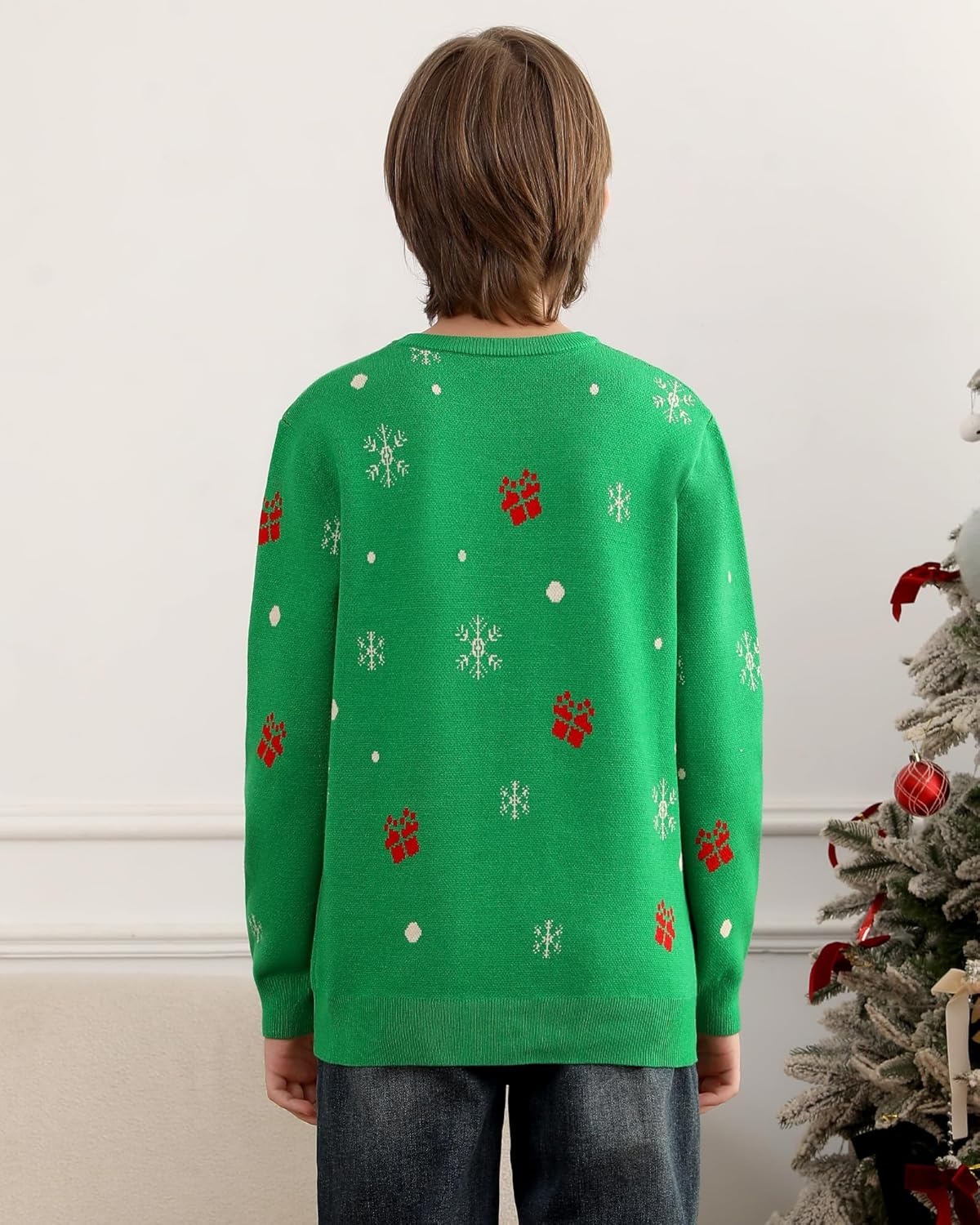 image:imageRunhit Boys Ugly Christmas Sweater Kids Funny Crew Neck Knitted Christmas Pullover for Xmas HolidayDancing Pizza