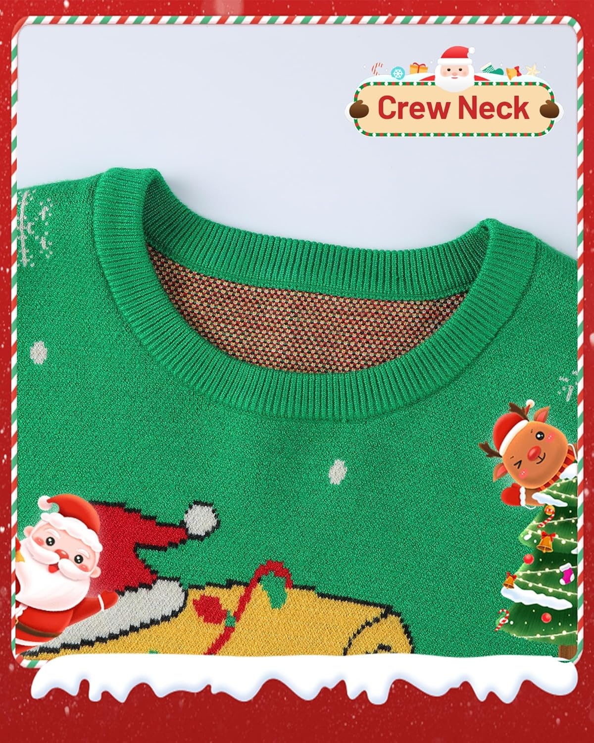 image:imageRunhit Boys Ugly Christmas Sweater Kids Funny Crew Neck Knitted Christmas Pullover for Xmas HolidayDancing Pizza