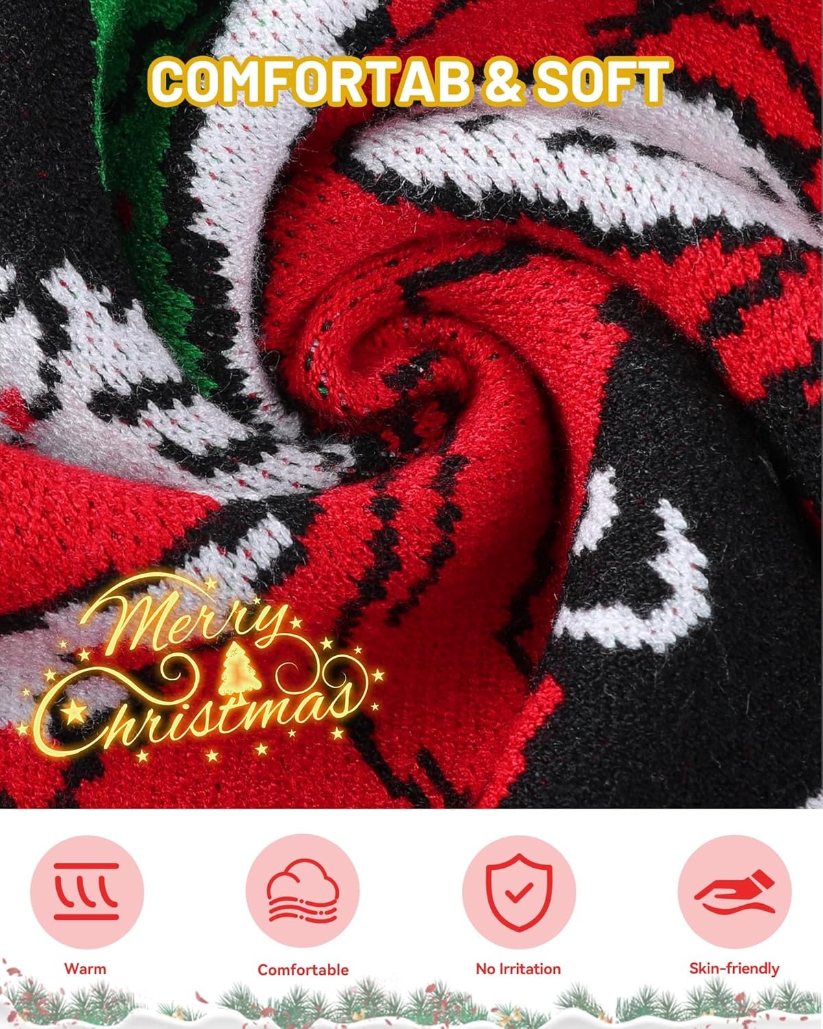 image:imageRunhit Boys Ugly Christmas Sweater Kids Funny Crew Neck Knitted Christmas Pullover for Xmas HolidayDriving Santa