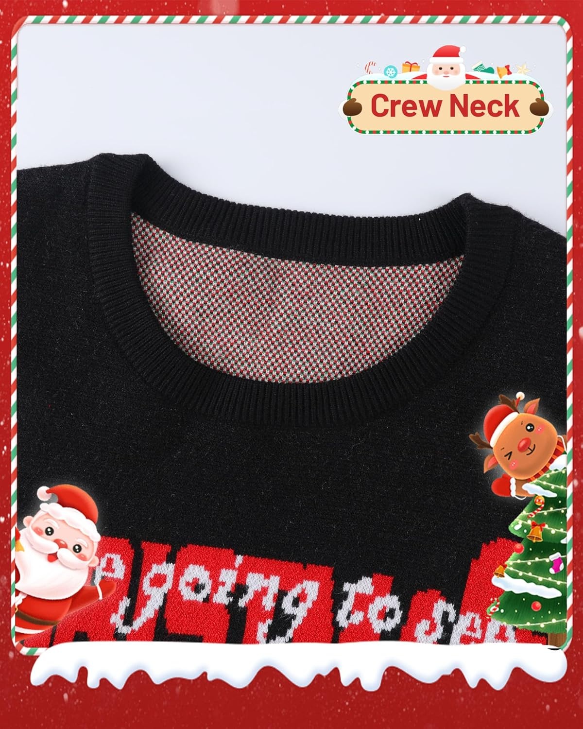 image:imageRunhit Boys Ugly Christmas Sweater Kids Funny Crew Neck Knitted Christmas Pullover for Xmas HolidayDriving Santa