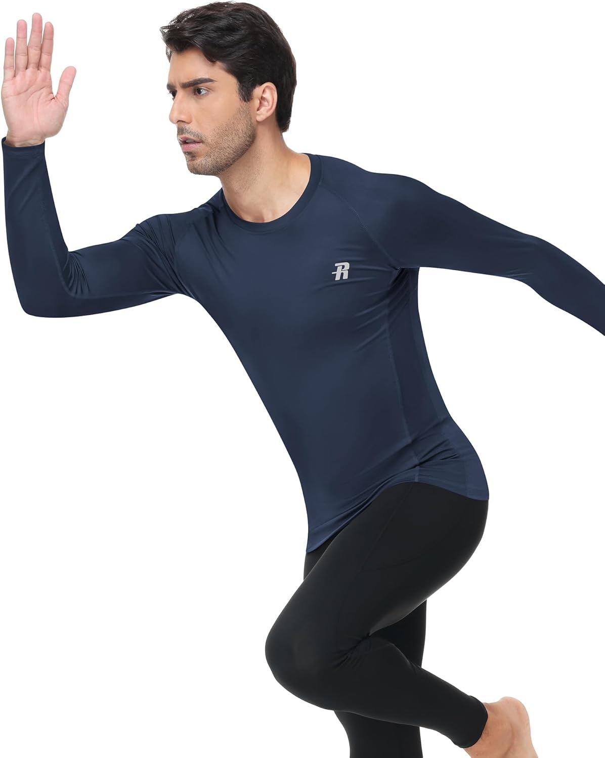 image:imageRunhit Compression Shirts for Men Long Sleeve Cool Dry Workout Undershirts Athletic Running Base Layer Top for Sports Gym2 PackblackNavy
