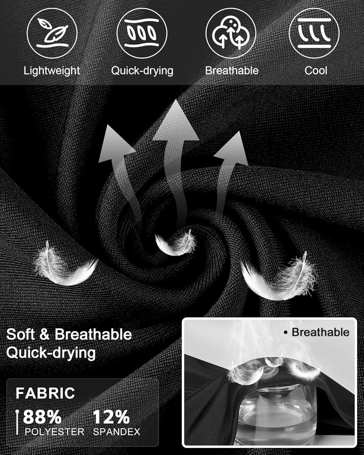 image:imageRunhit Compression Shirts for Men Long Sleeve Cool Dry Workout Undershirts Athletic Running Base Layer Top for Sports Gym2 PackblackRed