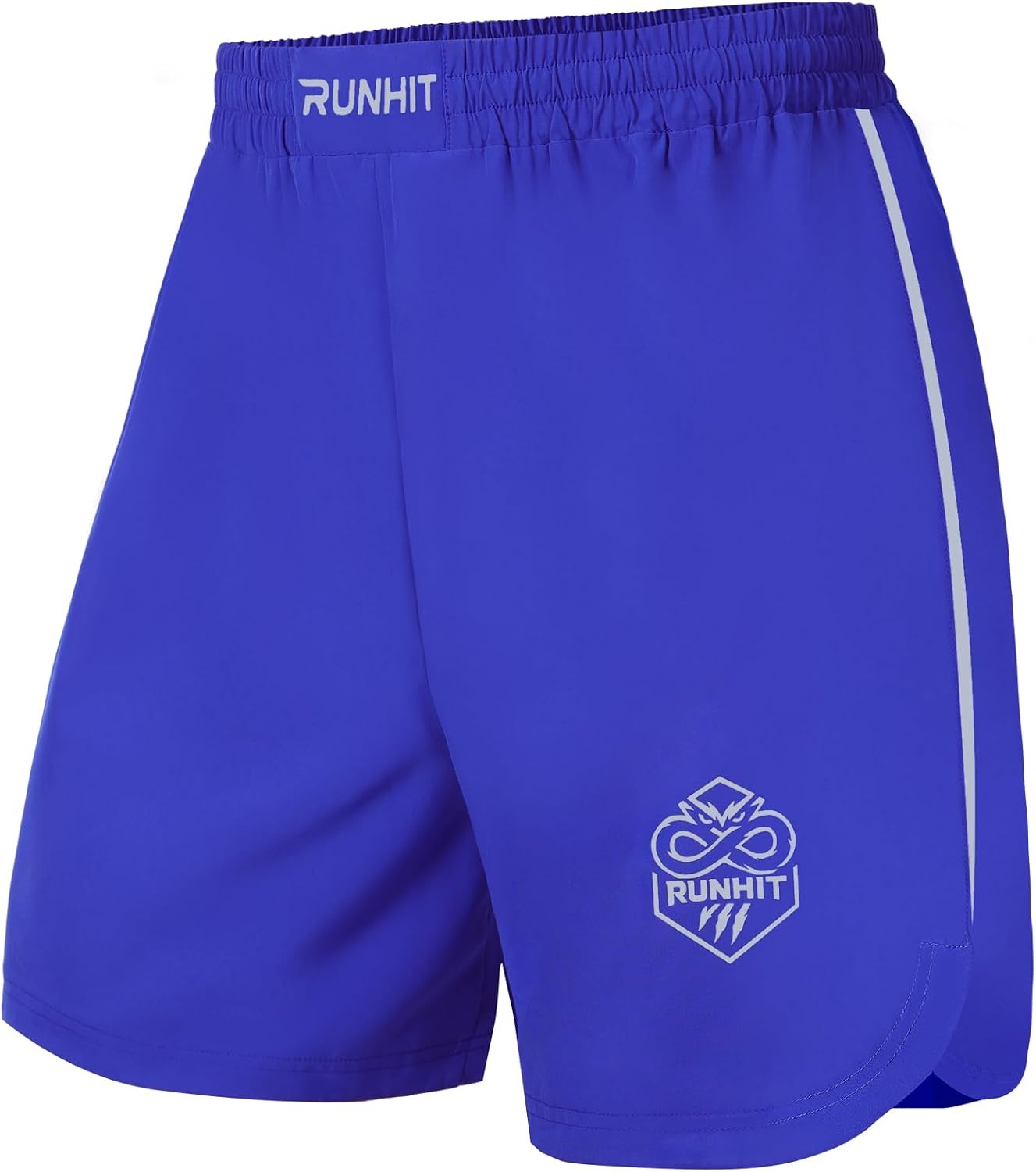 image:imageRunhit Kids MMA BJJ Wrestling Shorts Youth Boys No Gi Grappling Shorts for Boxing Jiu Jitsu Muay Thai TrainingBlue