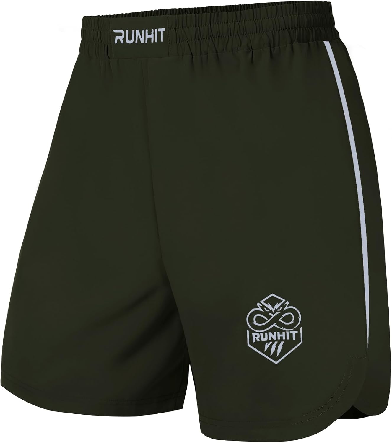 image:imageRunhit Kids MMA BJJ Wrestling Shorts Youth Boys No Gi Grappling Shorts for Boxing Jiu Jitsu Muay Thai TrainingGreen