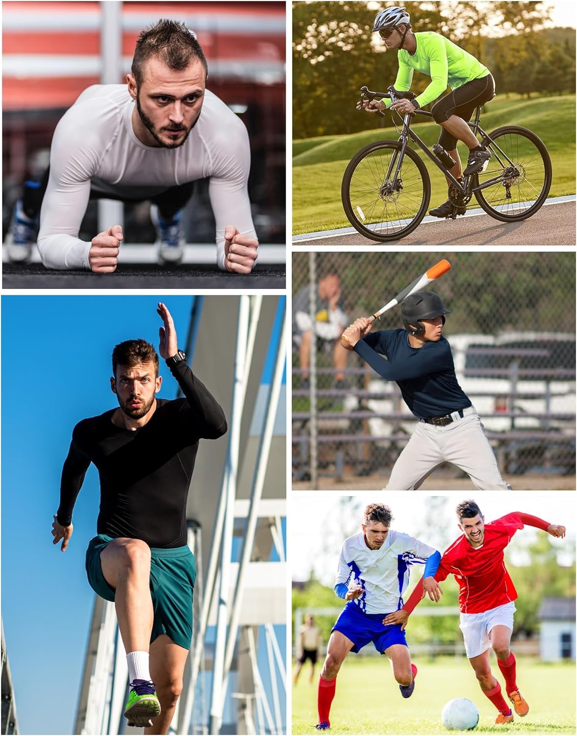 image:imageRunhit Long Sleeve Compression Shirts for Men UPF 50 Mens Compression Shirts Running Athletic Workout Base LayerGray