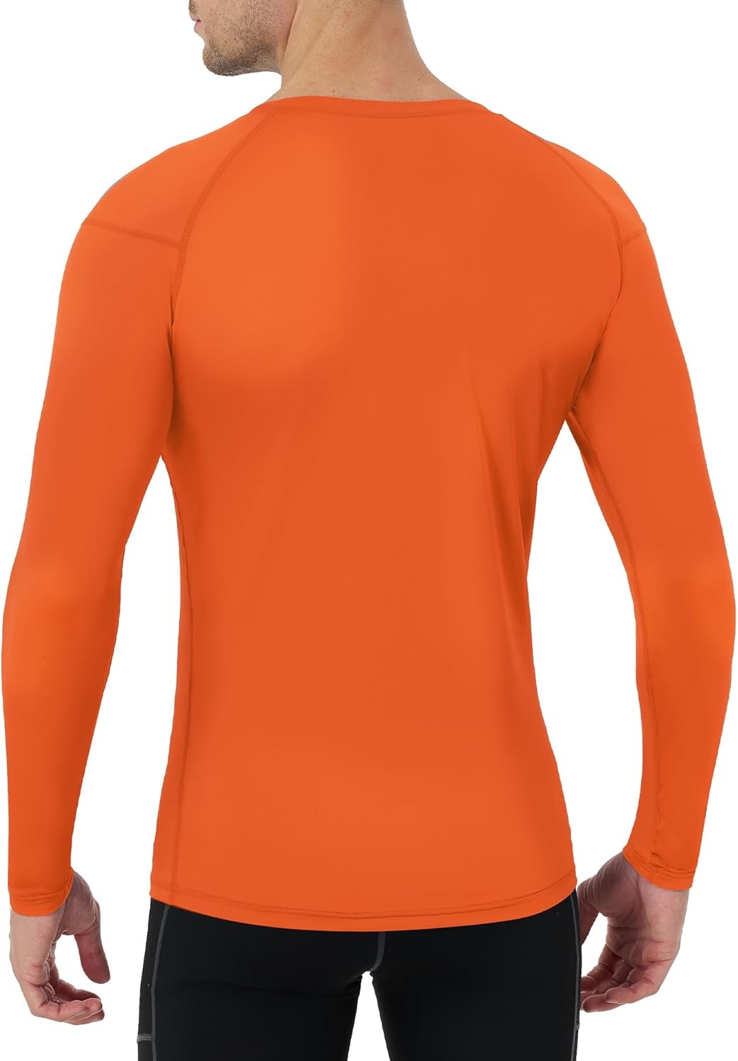 image:imageRunhit Long Sleeve Compression Shirts for Men UPF 50 Mens Compression Shirts Running Athletic Workout Base LayerOrange
