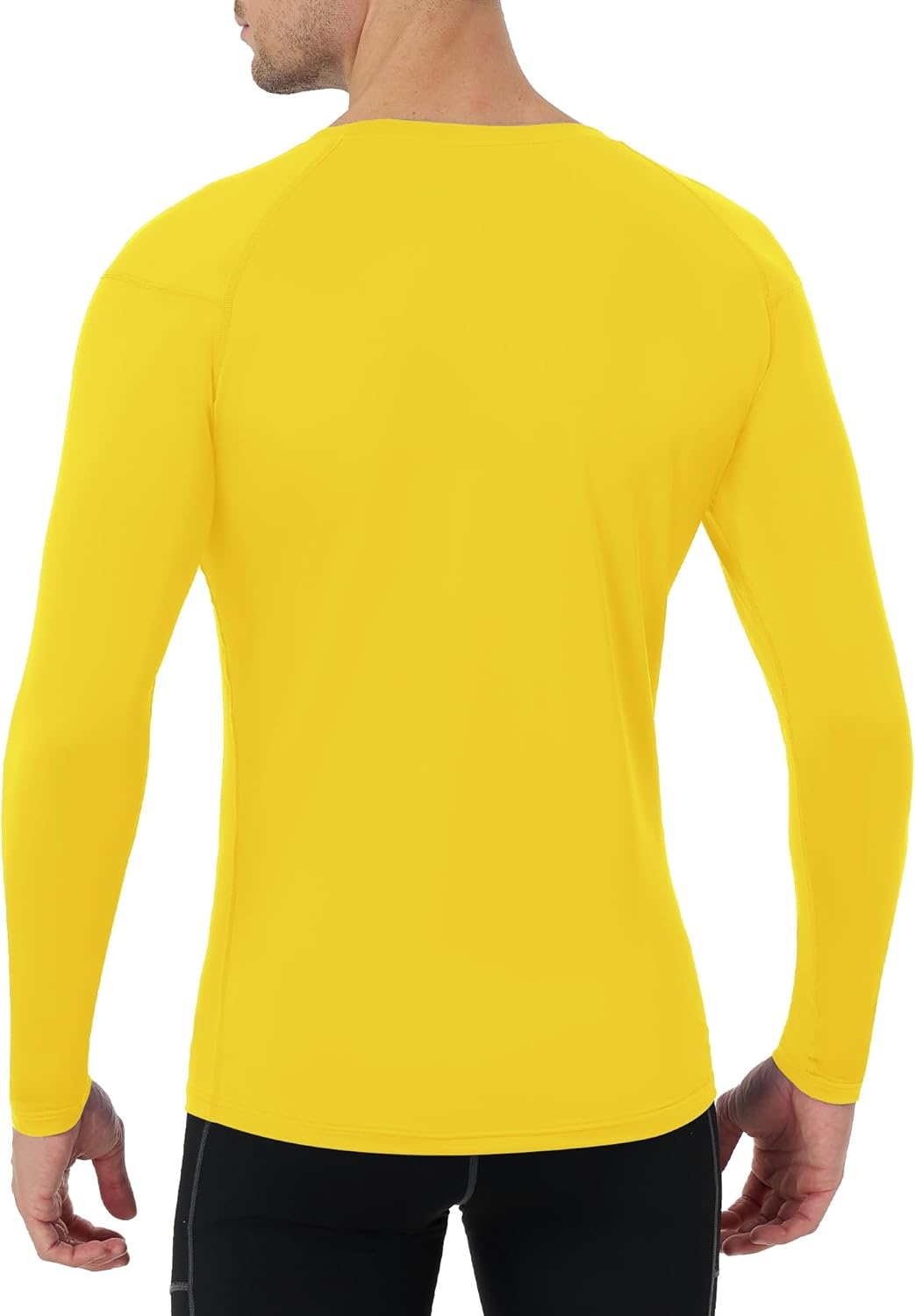 image:imageRunhit Long Sleeve Compression Shirts for Men UPF 50 Mens Compression Shirts Running Athletic Workout Base LayerYellow