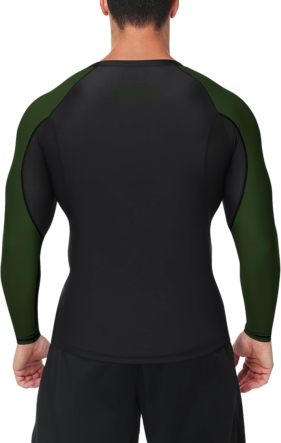 image:imageRunhit Mens BJJ Rash Guard Jiu Jitsu Compression Shirts Long Sleeve for MMA No GI Wrestling Grappling Sports Base LayerArmy Green