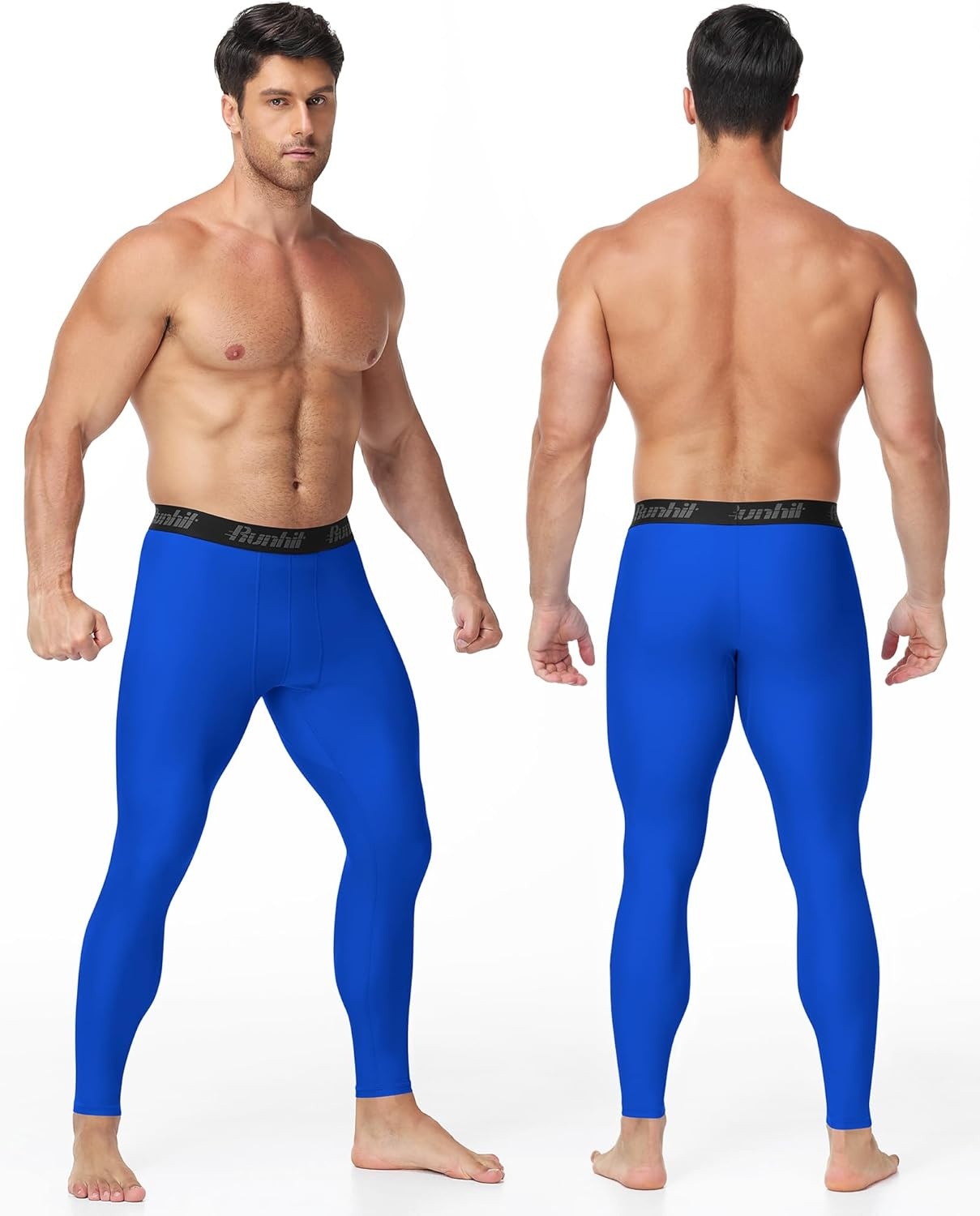 image:imageRunhit Mens BJJ Rash Guard Jiu Jitsu Compression Spats Pants No Gi MMA Leggings Martial Arts Sports Tights Base LayerBlue
