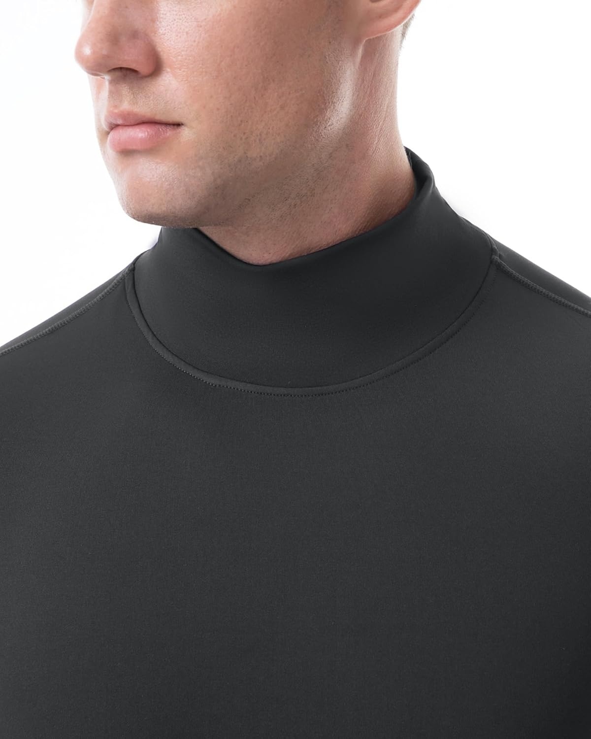 image:imageRunhit Mens Thermal Compression Shirts Mock Turtleneck Long Sleeve Undershirt Fleece Lined Athletic Workout Base LayersGray
