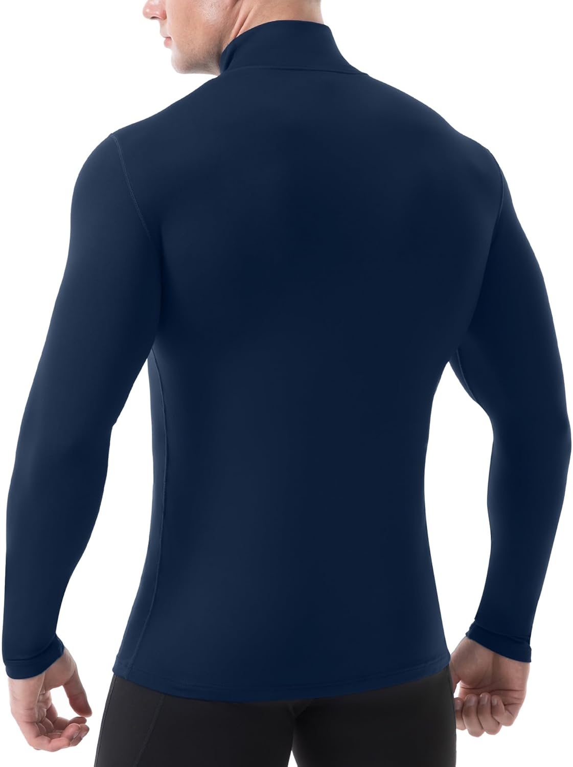 image:imageRunhit Mens Thermal Compression Shirts Mock Turtleneck Long Sleeve Undershirt Fleece Lined Athletic Workout Base LayersOcean Blue