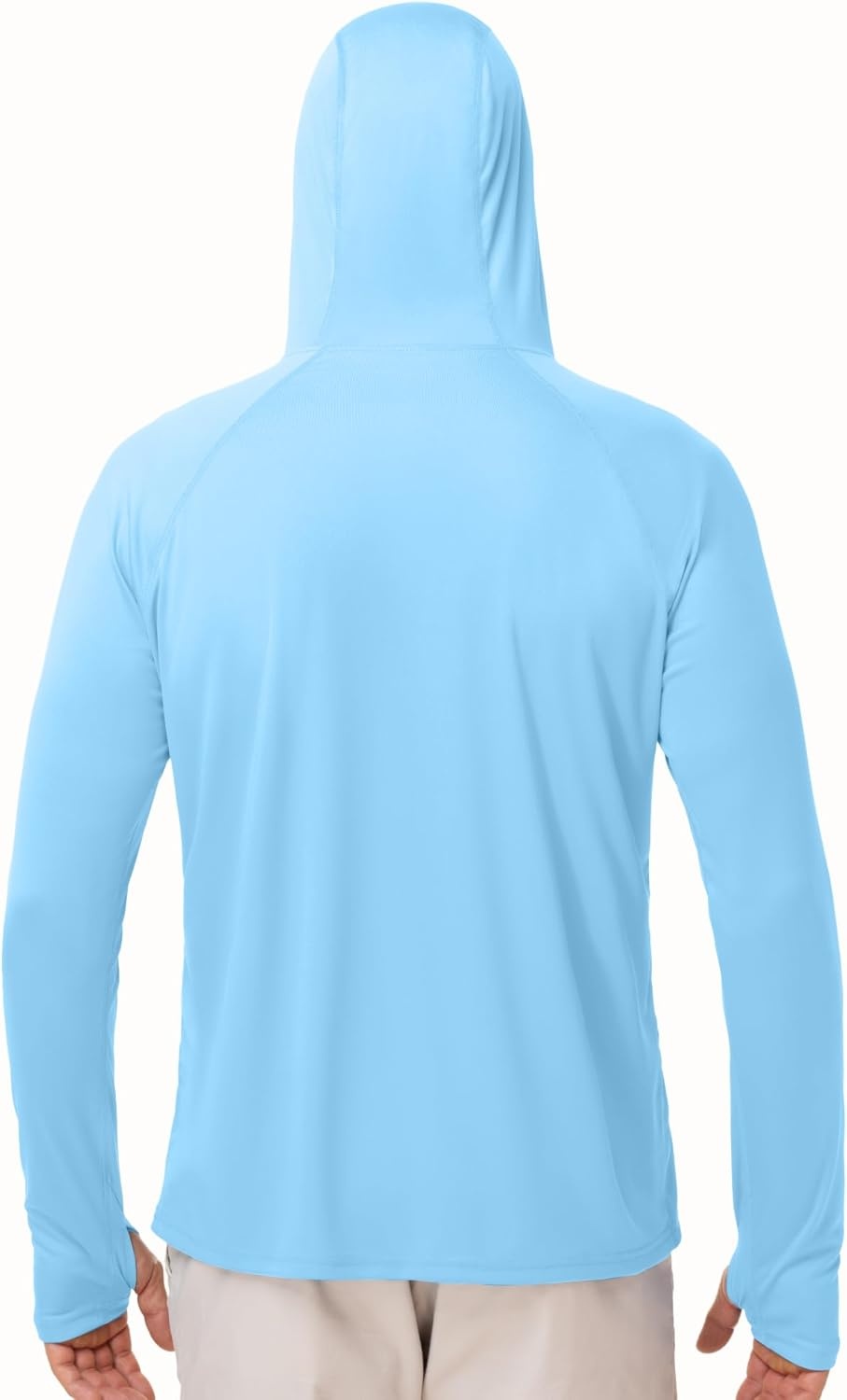 image:imageRunhit Mens UPF 50 Fishing Shirt Hoodie with Mask UV Sun Protection Long Sleeve Shirt Rash Guard Hiking Lightweight CoolingBlue
