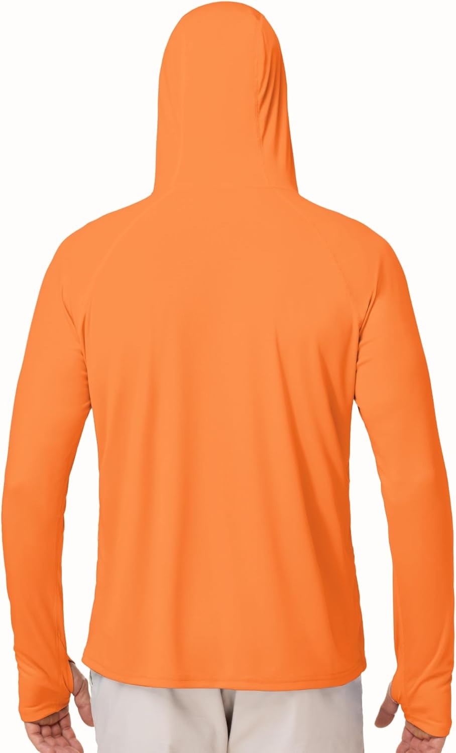 image:imageRunhit Mens UPF 50 Fishing Shirt Hoodie with Mask UV Sun Protection Long Sleeve Shirt Rash Guard Hiking Lightweight CoolingBright Orange