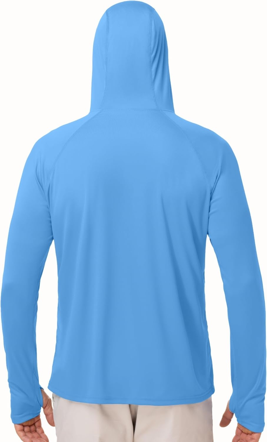 image:imageRunhit Mens UPF 50 Fishing Shirt Hoodie with Mask UV Sun Protection Long Sleeve Shirt Rash Guard Hiking Lightweight CoolingCampanula Blue
