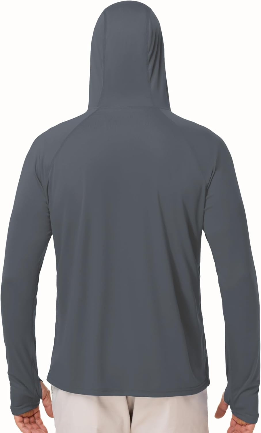 image:imageRunhit Mens UPF 50 Fishing Shirt Hoodie with Mask UV Sun Protection Long Sleeve Shirt Rash Guard Hiking Lightweight CoolingDark Gray