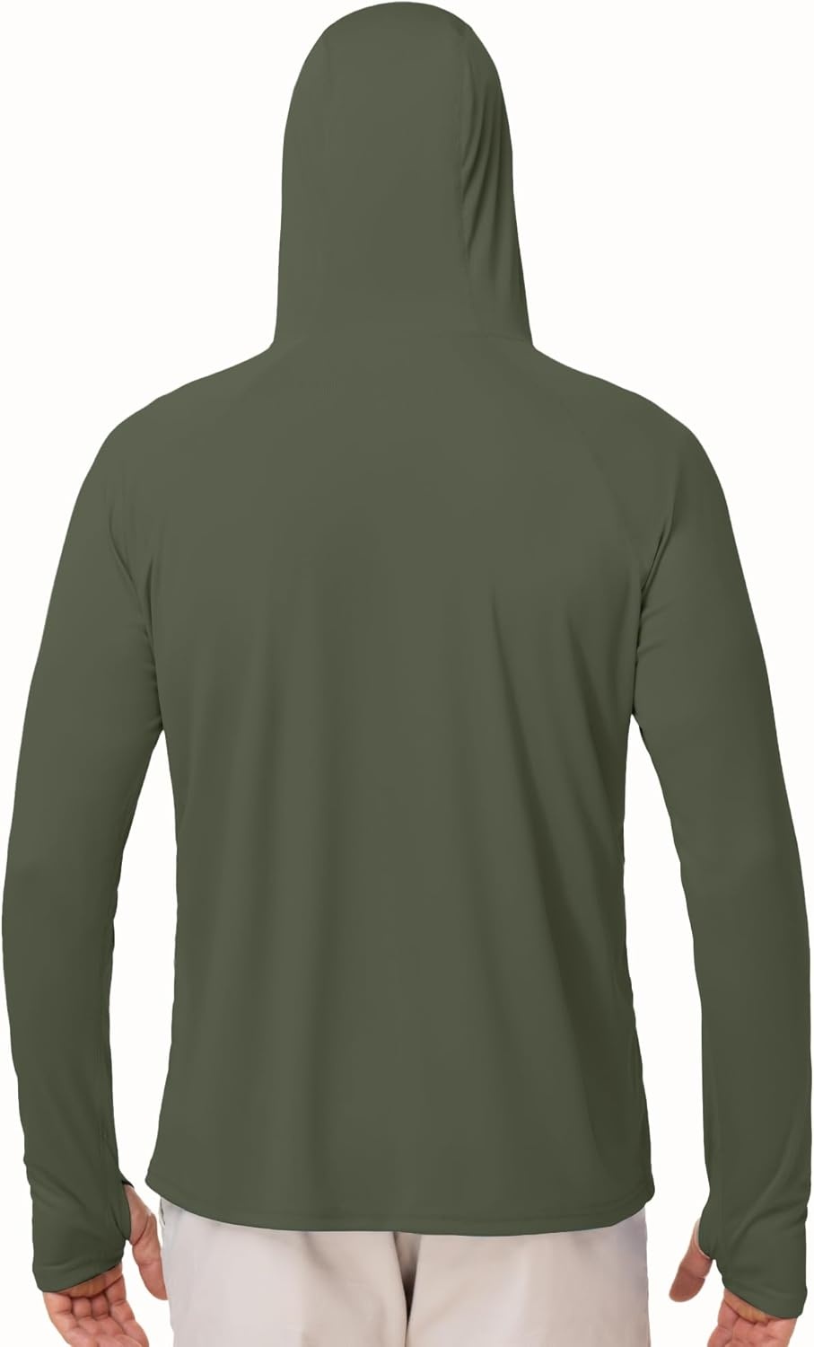 image:imageRunhit Mens UPF 50 Fishing Shirt Hoodie with Mask UV Sun Protection Long Sleeve Shirt Rash Guard Hiking Lightweight CoolingDark Green