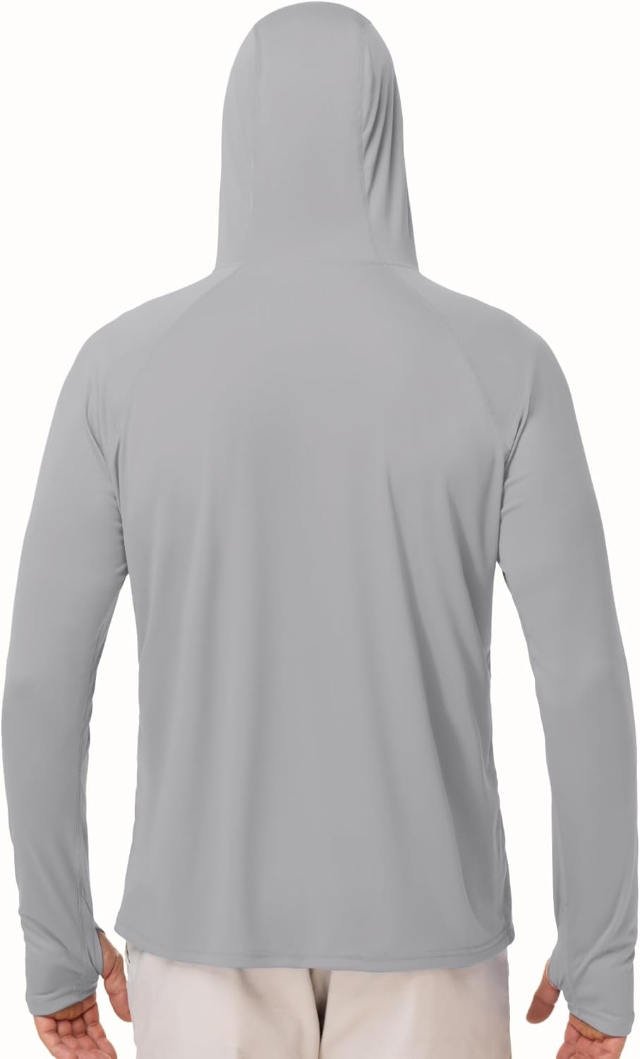 image:imageRunhit Mens UPF 50 Fishing Shirt Hoodie with Mask UV Sun Protection Long Sleeve Shirt Rash Guard Hiking Lightweight CoolingGray