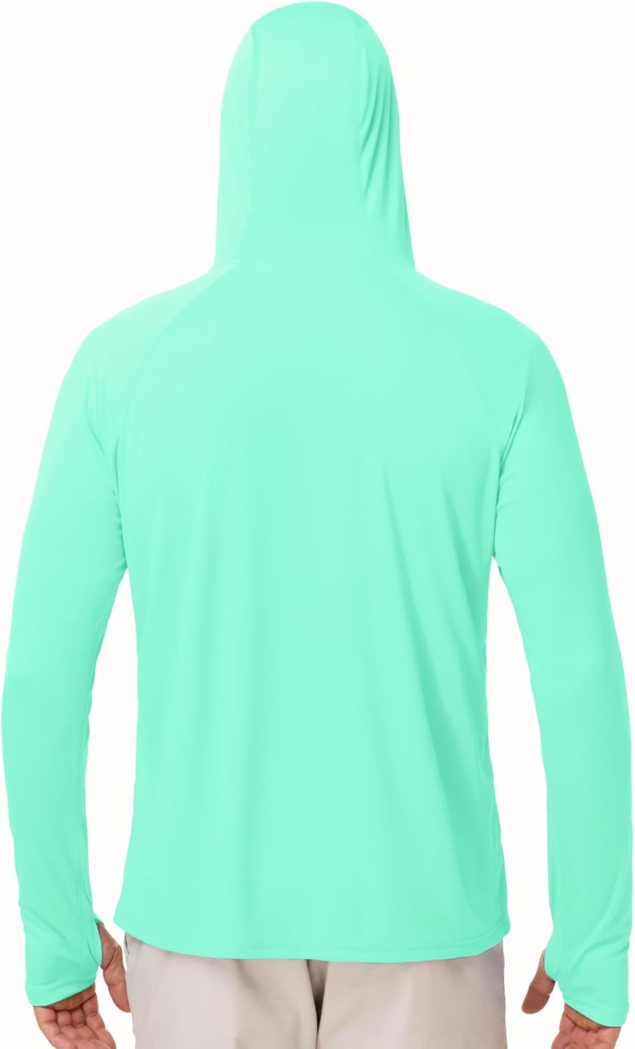 image:imageRunhit Mens UPF 50 Fishing Shirt Hoodie with Mask UV Sun Protection Long Sleeve Shirt Rash Guard Hiking Lightweight CoolingGreen