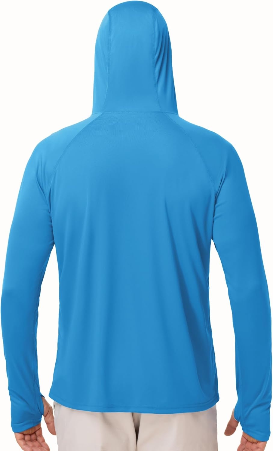 image:imageRunhit Mens UPF 50 Fishing Shirt Hoodie with Mask UV Sun Protection Long Sleeve Shirt Rash Guard Hiking Lightweight CoolingVivid Blue