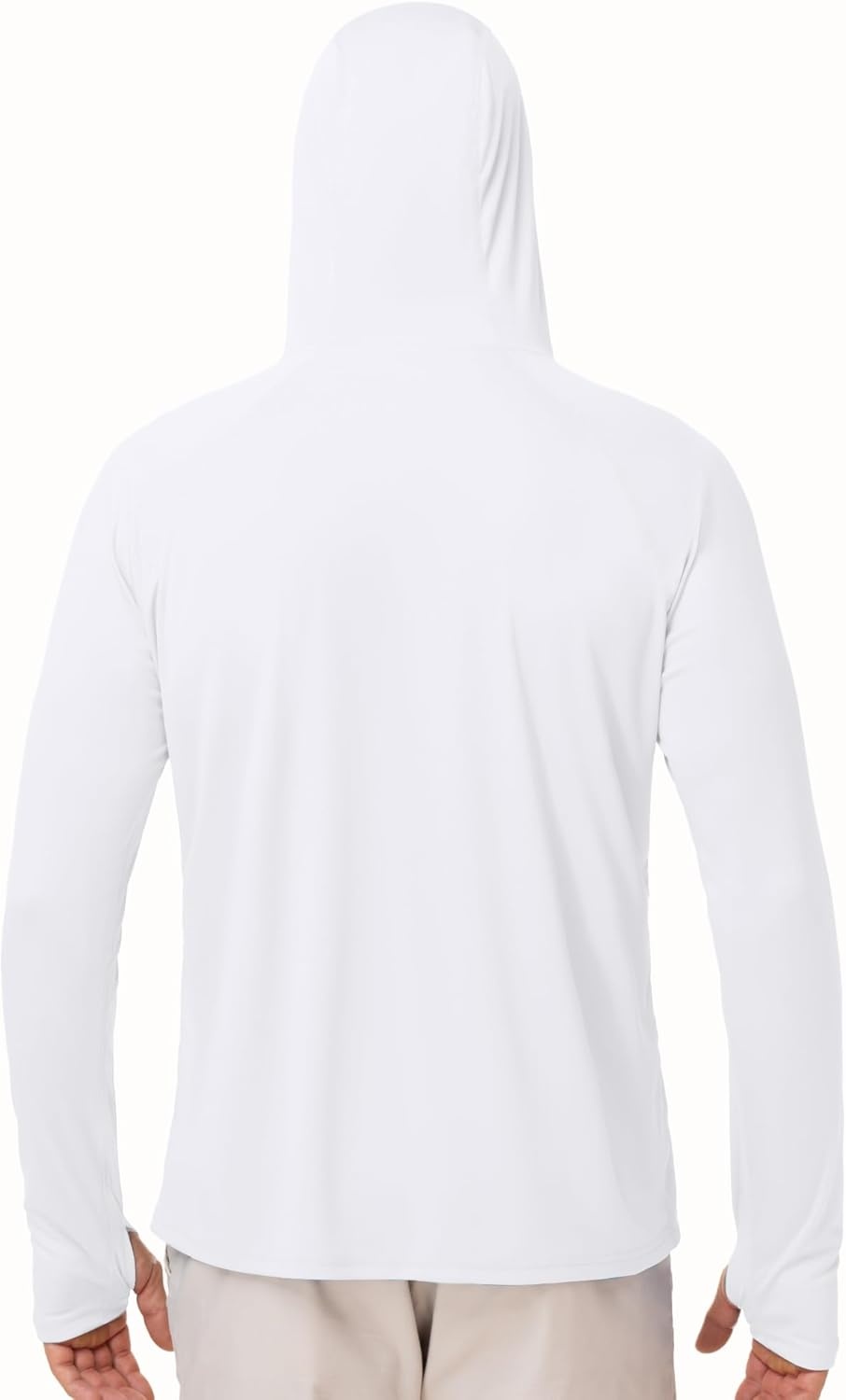 image:imageRunhit Mens UPF 50 Fishing Shirt Hoodie with Mask UV Sun Protection Long Sleeve Shirt Rash Guard Hiking Lightweight CoolingWhite