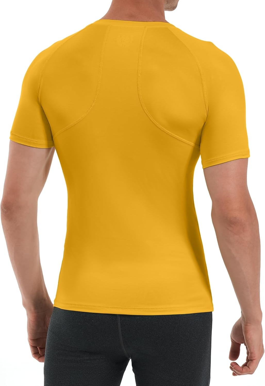 image:imageRunhit Short Sleeve Compression Shirts for Men Quick Dry Cool Mens Compression TShirt Athletic Workout Base LayerGold